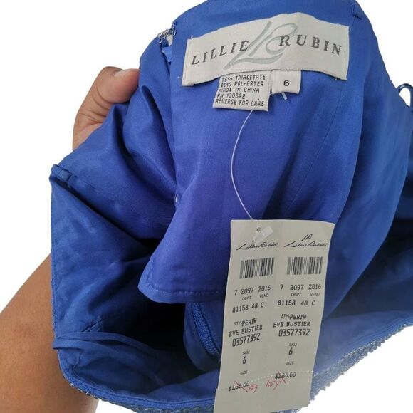 Vintage Lavender/Blue Corset Top | Hand Embellished with Blue Iridescent Beads | - Picture 6 of 11